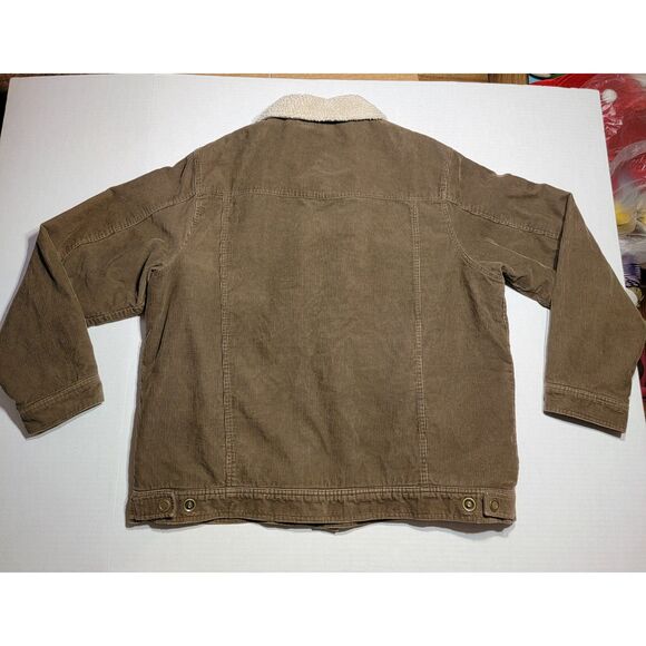 Urban Pipeline Up Corduroy Coat Sherpa Lined Full Button Brown - Size XXL - Picture 4 of 5